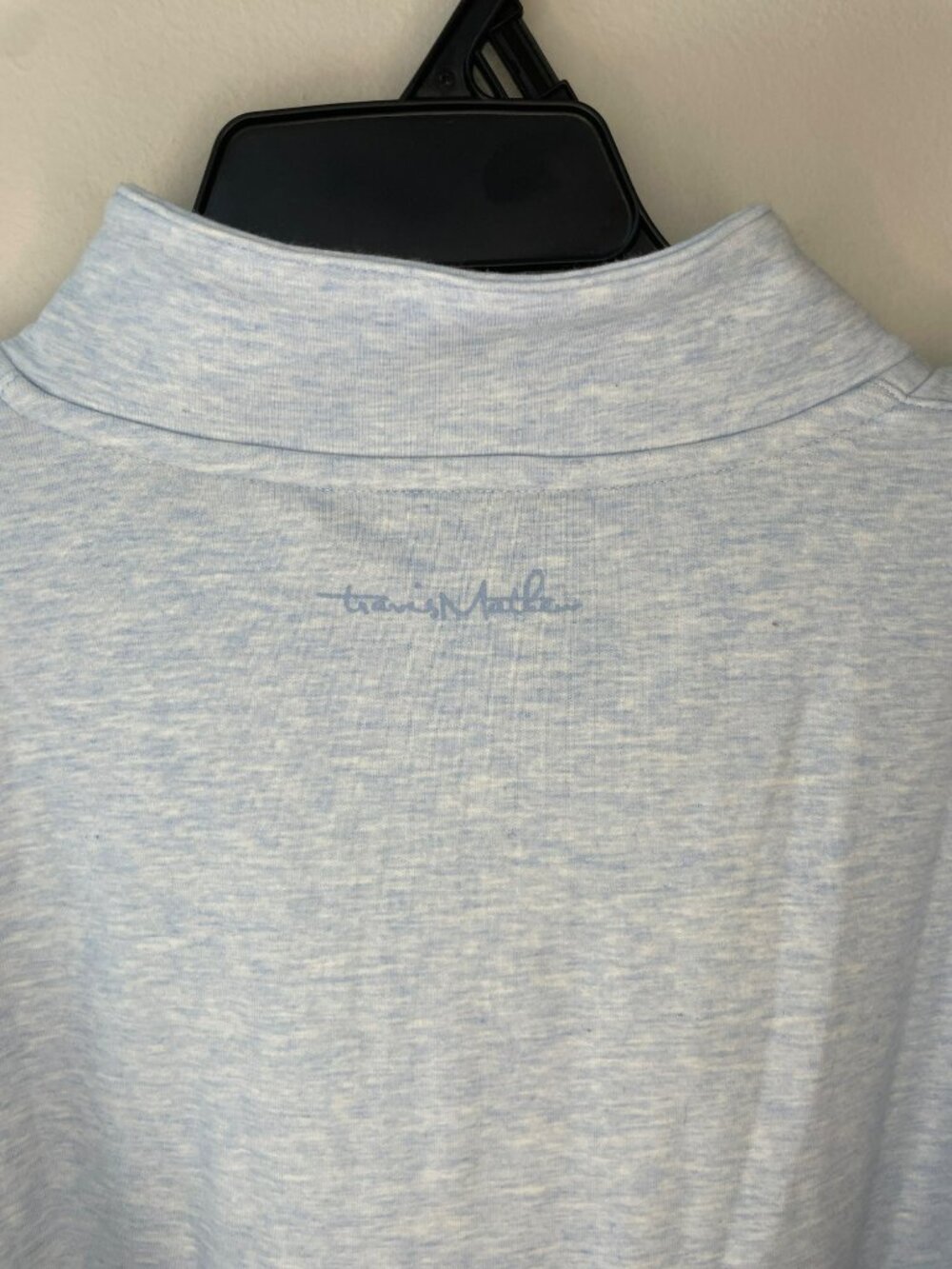 Travis Mathew Cloud Quarter Zip Pullover Heather Blue Golf Shirt Men's Sz XL NWT - Picture 5 of 10